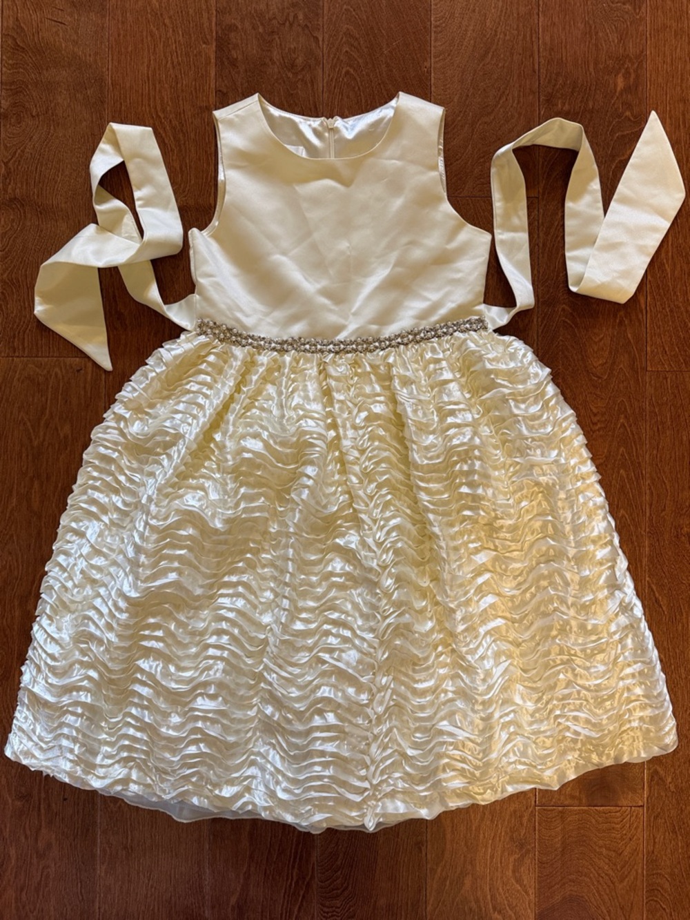 Ivory Ruffled Tulle Flower Girl Dress